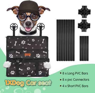 Автомобільний лежак для собак - міцний, водовідштовхувальний, для маленьких та середніх собак, з каркасом