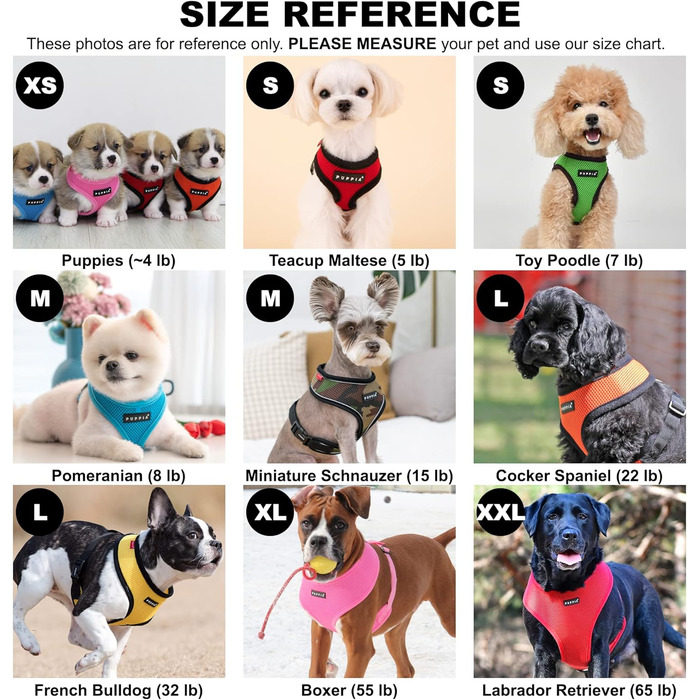 Нагрудник для собак Puppia для малих та середніх порід - супер м'який, багато кольорів, для цуценят, анти-тягнучий (L, Navy Blue)