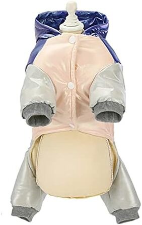 Тепла куртка для собак Izefia Winddichte, для холодної погоди, 4 ноги, теплий зимовий комбінезон для маленьких собак та котів (S, Синій)