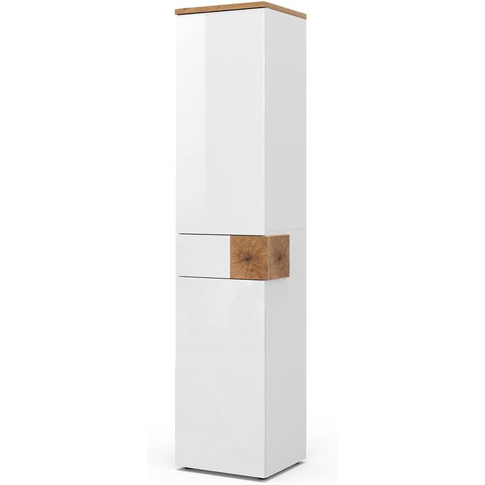 Шафа для ванної Vicco Eden, 40x84 см, білий/дуб артізан, високий пенал, меблі для ванної кімнати