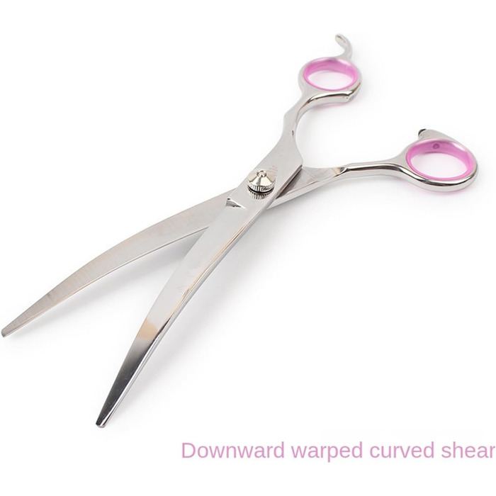 Набір професійних ножиць для грумінгу собак та котів, вигнуті ножиці, нержавіюча сталь (рожевий)