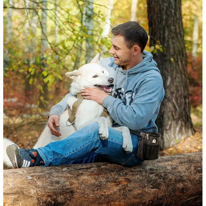 Мішок для ласощів для собак - міцний та водовідштовхуючий аксесуар для прогулянок та тренувань (чорний, Black Edition)