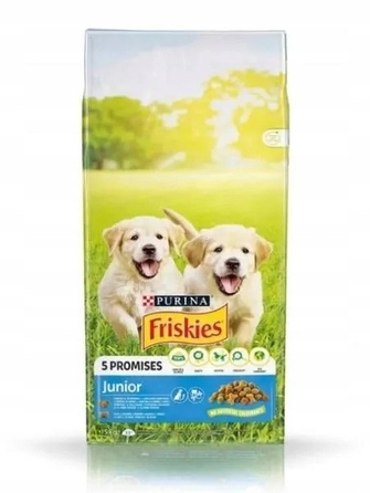 Корм для цуценят Friskies Junior з куркою, молоком та овочами, 15 кг