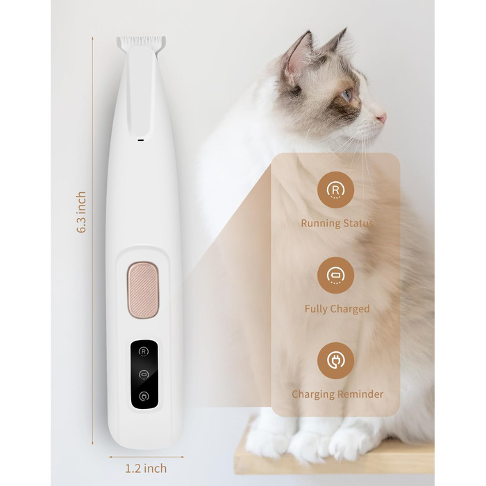 Професійний триммер для собак та котів PawTrim Pro: безшумний, акумуляторний, з LED-підсвічуванням, вологостійкий, бездротовий. Ідеально для обрізки подушечок лап, зони навколо очей.