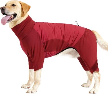 Зимовий теплий одяг для собак: теплий куртка з високим коміром для малих, середніх та великих собак, для прогулянок та альпінізму, сірий, розмір XL (червоний, розмір L)