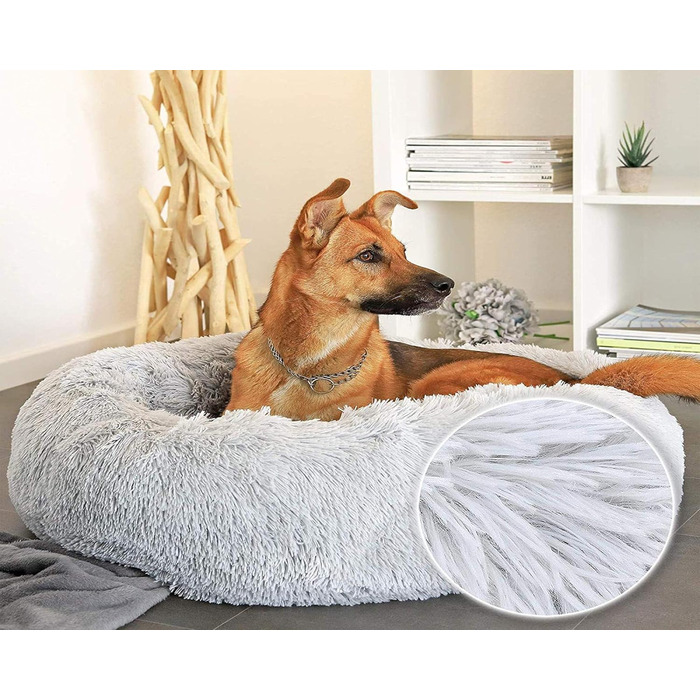Ортопедична подушка-ліжко для собак XL: м'яка, кутова, з ефектом пам'яті, сіра. Підходить для великих, середніх собак.