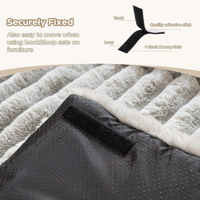 М'яке ліжко для собак Avont з плюшевим покриттям, підходить для собак та котів, знімний та пральний чохол, антиковзаюче дно (Світло-сірий, 105 x 18 x 95 см)