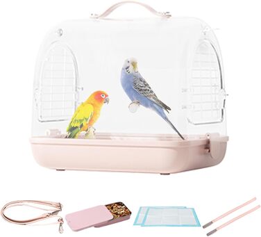 Трансформер для перевезення птахів Nymphensittich: рюкзак-переноска для птахів, прозорий клітка, м'яка переноска, клітка для подорожей з птахами | Переноска для птахів на відкритому повітрі, знімна переноска для хом'яків, прозора переноска для домашніх тв