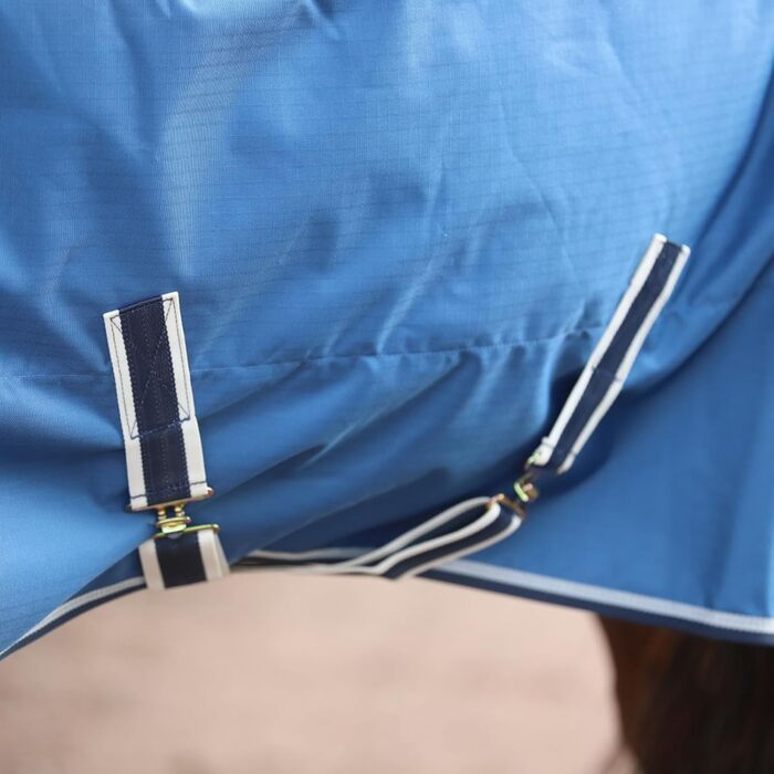 Водонепроникна попона для коней Marengos by Bucas Freedom Turnout 600D з підкладкою та перехресними ременями, Navy/Beige, 135 см (наповнювач 150 г/м²)