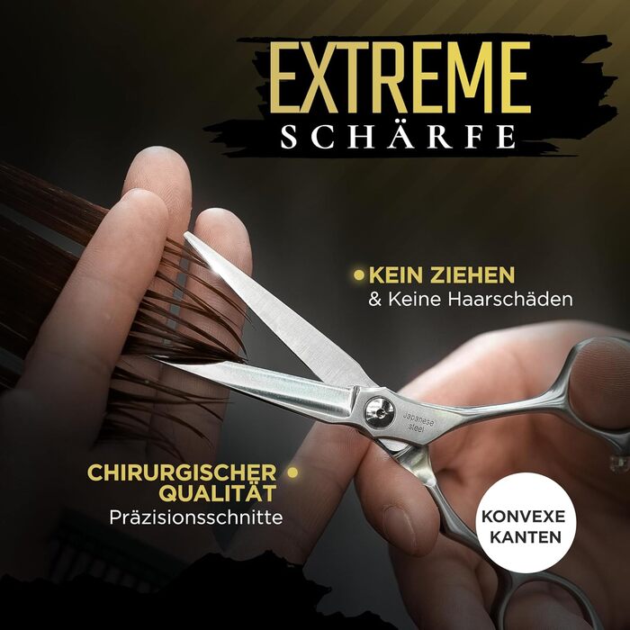 Професійна фризьорська ножиці Fagaci 6 дюймів з японської сталі для точного зрізу волосся, ножиці для волосся з лезами гострого як бритва, довговічні