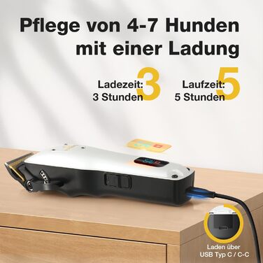 Професійна машинка для стрижки собак Leise з нержавіючої сталі, для густого та кучерявого хутра