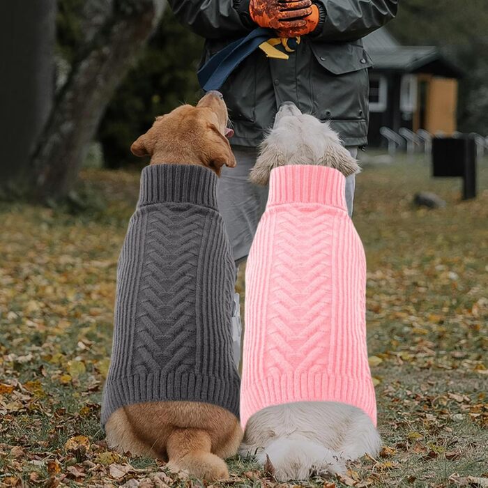 Вовняний пуловер для собак Preferhouse, теплий зимовий ролkragen для тварин, теплий пуловер, товстий светр для віндхундів, бернських вівчарок (червоний, 4XL) (XXXX-Large, темно-сірий)