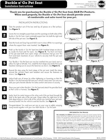 Автокрісло для собак K&H Pet Products Buckle N' Go, сірий, розмір Small, 53 x 48 x 48 см