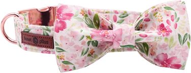 Нашийник для собак Lionet Paws з метеликом, регульований, знімний, для цуценят, маленьких, середніх та великих собак та котів, подарунок, 40-60 см, рожевий, квітка