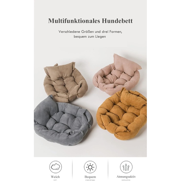 Кругле ліжко для собак Freyamy: м'яке, зрізне, для собак середніх та малих порід, рожеве (78/38x62/35x13 см)