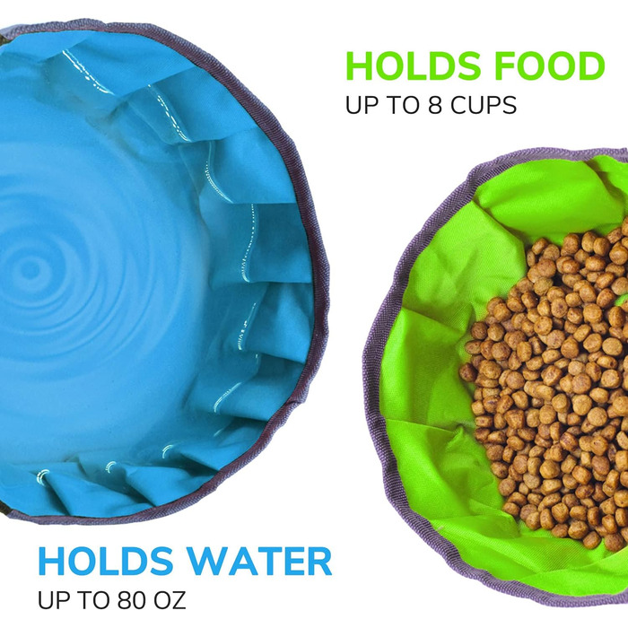 Набір мисок для собак LumoLeaf: 2 шт. (2L + 2.4L) - складані, для подорожей