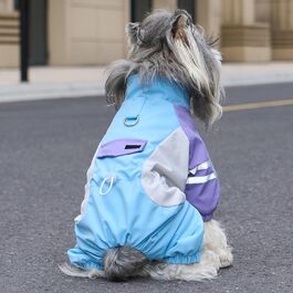 Теплий водонепроникний пуловер для собак з плюшевою підкладкою, світловідбиваючий пуловер для цуценят для прогулянок та походів (Blue, Small)