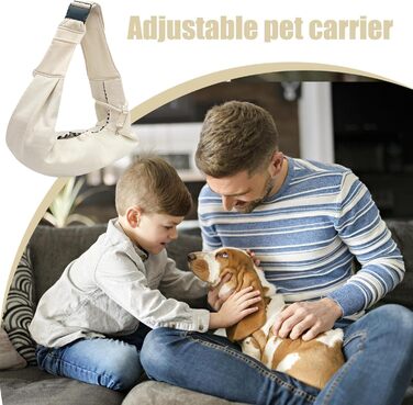 Сумка-переноска для собак - дихаюча, з регульованими ременями | Легка переноска для собак, ідеальна для прогулянок та активного відпочинку (Бежева)