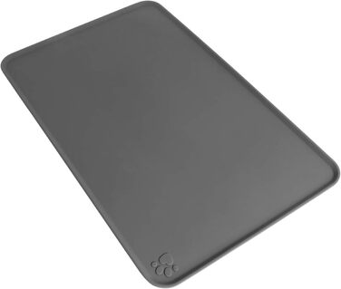 iGadgitz килимок для годівлі домашніх тварин, силіконовий, 47 x 30 см, неслизький, для собак та котів, сірий