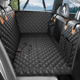 Килимок для собак у машину, заднє сидіння, 2025. Водонепроникний, антиковзкий, міцний, з жорсткою основою. Підходить для собак до 180 кг (400 фунтів). Оранжево-чорний, екстра товстий.