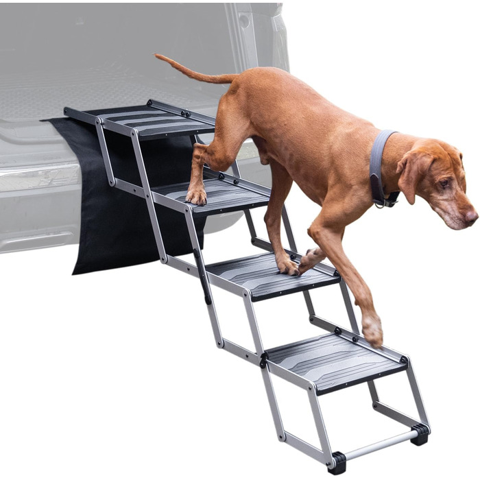 Сходинка для собак VOSS.PET, 4 сходинки, з алюмінію, з килимком, для автомобіля