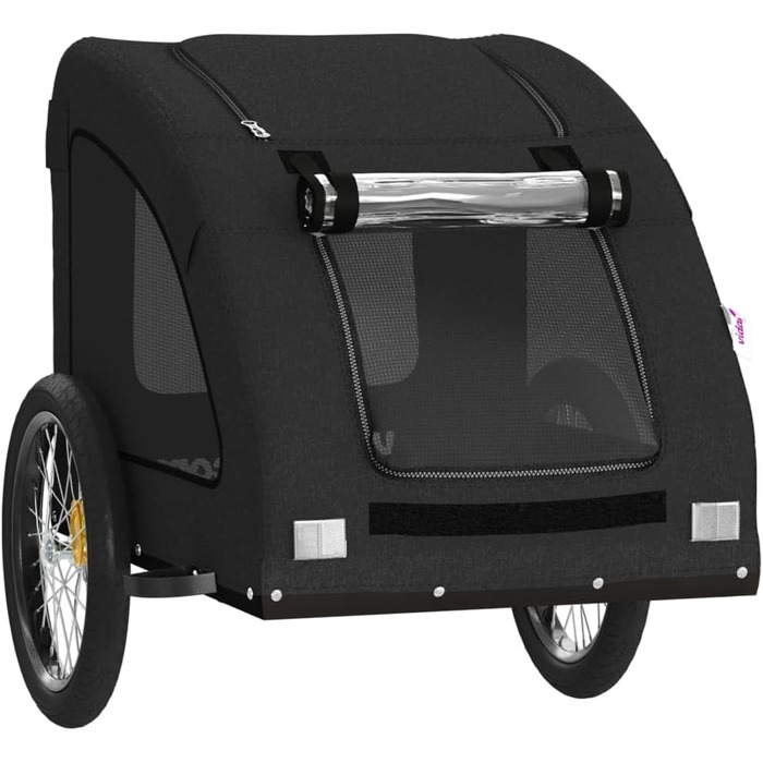 Причіп для велосипеда, переноска для собак, чорний, Oxford-тканина та метал, 93968