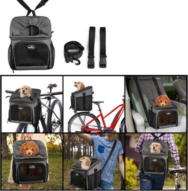 Велосумка для тварин Lixada: переноска-кошик для собак та котів, складна, з сіткою, для малих та середніх порід