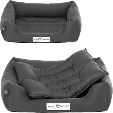 М'яке собаче ліжко HOUND & NATURE Bern Eco, розмір S (75x60 см), сіре - зручне та миється