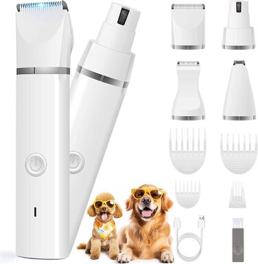 Триммер для собак Paw Trim Pro: тиха, водонепроникна машинка для догляду за лапами, очима, вухами та обличчям (набір)