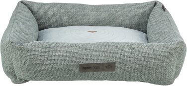 Торрікс Крісло-лежанка для собак Вівана 60x50 см блакитно-сіре, м'яке, з велюровим покриттям, для маленьких собак, з інтегрованим матрацом, антиковзаюча поверхня, м'яке та миється – 37540 L 60 x 50 x 16 см