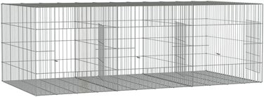 Клітка для кролів vidaXL, 3 секції, 163x79x54 см, оцинкована сталь, вольєр для домашніх тварин