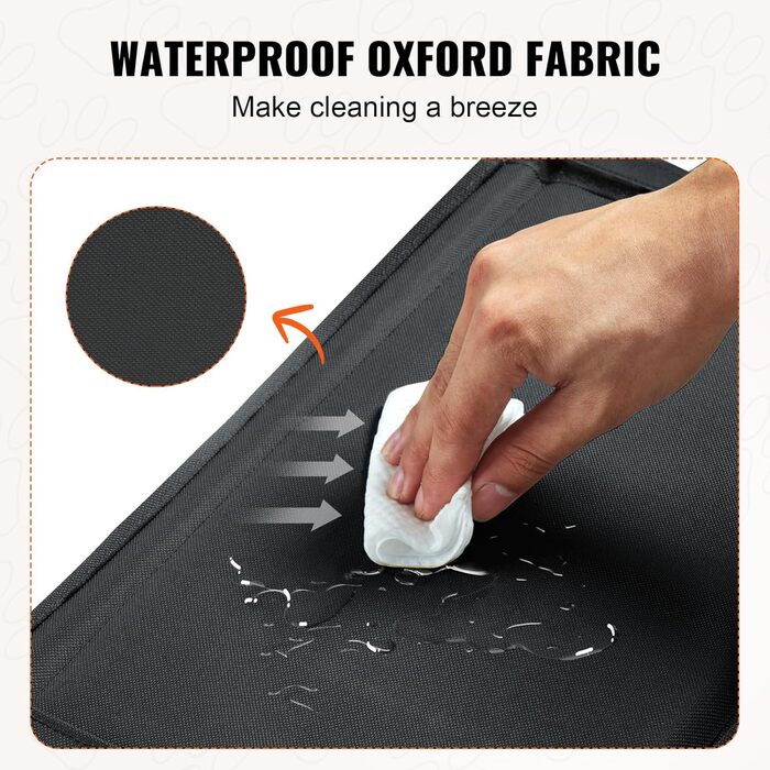 Автокрісло для собак VEVOR - водонепроникне автоліжко для собак до 22 кг, чорне