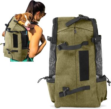 PETCUTE Рюкзак-переноска для собак і котів, рюкзак для подорожей, дихаюча сітка, до 10 кг, світло-коричневий