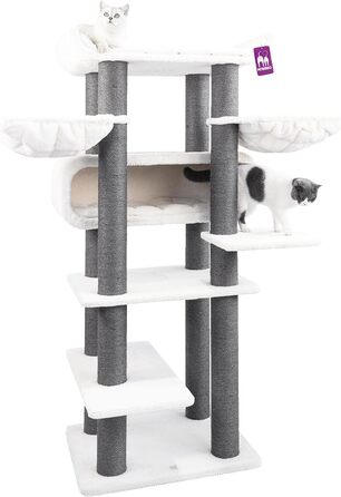 Дряпак для котів Petrebels Maine Coon XXL, 190 см, дизайн для великих котів, сизаль, колір Off-White