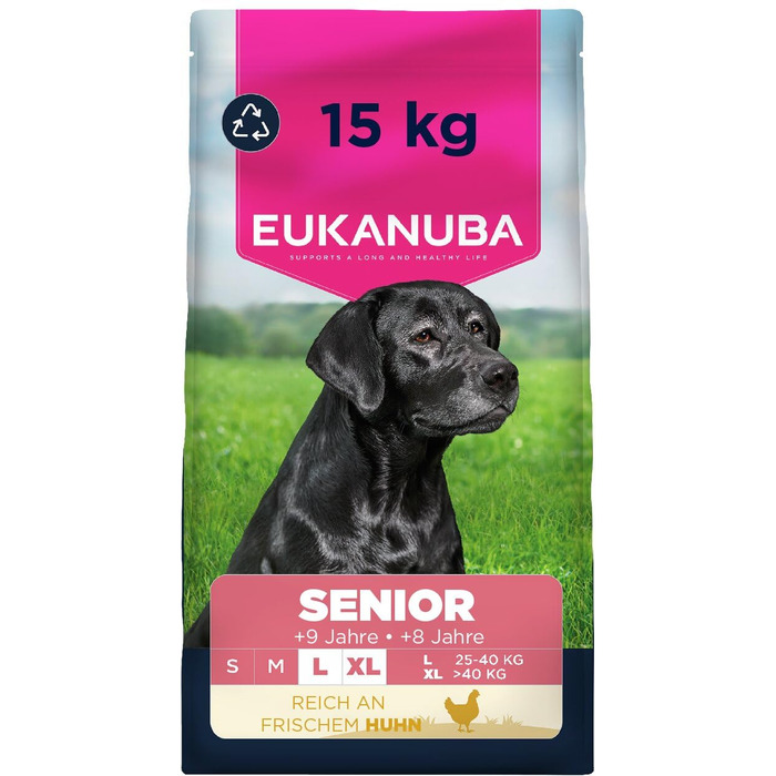 Сухий корм для собак великих порід Eukanuba Senior з куркою, преміум-клас, 15 кг