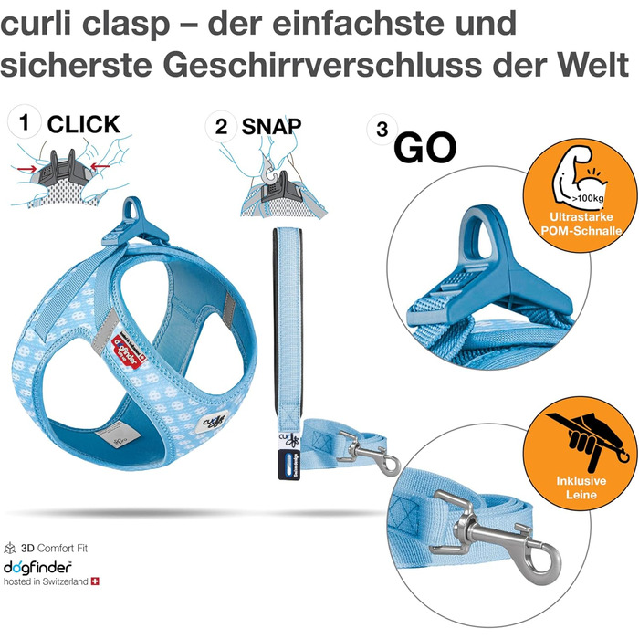 Шлейка для собак Air-Mesh блакитна з колачками, розмір M & поводок L блакитна з колачками