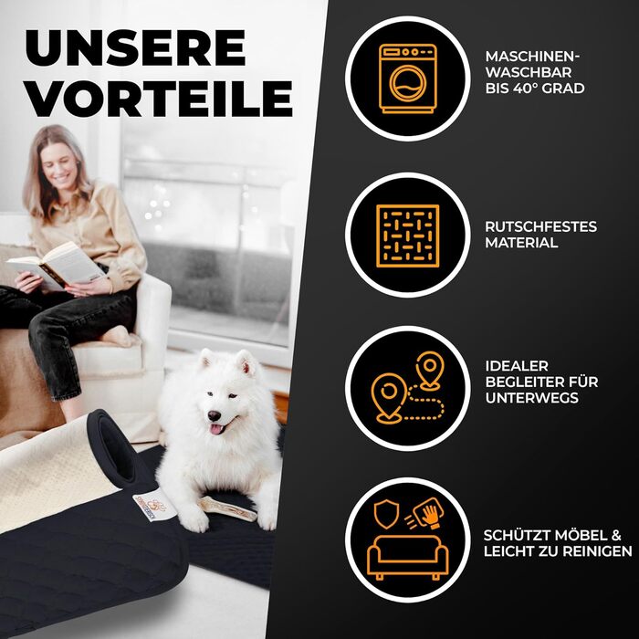 Водонепроникний килимок для собак SympaTierisch - захист дивану та ліжка - великий розмір (205 x 160 см)