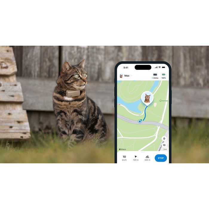 GPS-локатор для котів Tractive CAT Mini з моніторингом здоров'я, коричневий