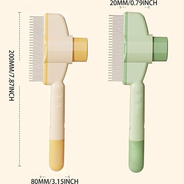 Щітка для котів та собак, видалення шерсті, з кнопкою для очищення, для довгої та короткої шерсті, сіра, інструменти для догляду за тваринами