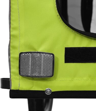 Причіп для собак vidaXL, причіп-перевозник для собак з відбивачами та прапором, вантажопідйомність 45 кг, матеріал: Оксфорд, колір: зелений, розмір: 125 x 63 x 66 см