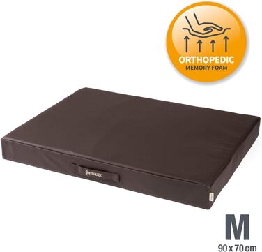 JAMAXX® Преміум подушка для собак, лежанка для собак, канва, ортопедична, memory foam, середні породи, вінтажна канва, матрац PDB1017 M, 90x70/65 см, коричневий