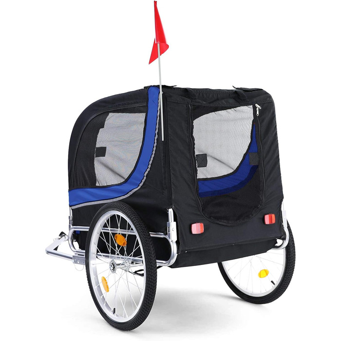 Причіп для велосипеда для собак, складний, блакитно-чорний, до 40 кг