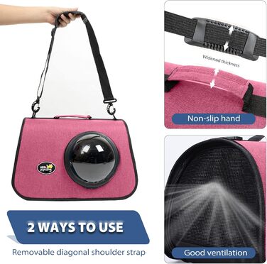 Транспортна сумка для кота/собаки PETCUTE, 41 x 25 x 27 см, складана, з вентиляційними отворами, підходить для середніх котів та маленьких собак, схвалена авіакомпаніями, темно-зелений (рожевий)