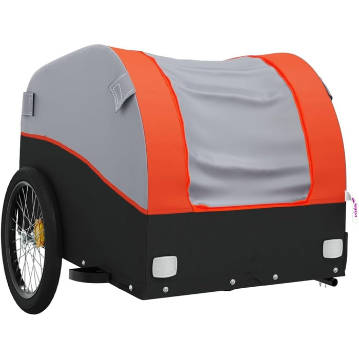 Причіп для велосипеда, вантажний, 30 кг, чорно-помаранчевий, для покупок, подорожей, велосипедних турів, легко встановлюється