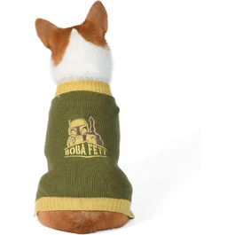 Пуловер для собак Star Wars Boba Fett, розмір M (Medium) | Пуловер для собак Boba Fett | Одяг для домашніх тварин, пуловер для собак | Подарунок для шанувальників Star Wars, подарунок Boba Fett, зелений