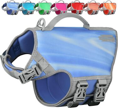 Жилет рятувальний для собак VIVAGLORY Neoprene, блакитний, розмір S (51-56 см)