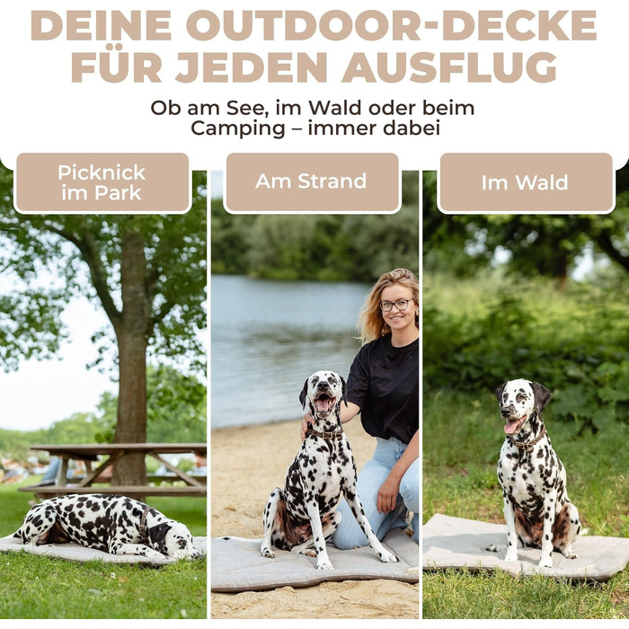 Водонепроникний килимок для собак, плед для пікніка - лежанка для собак, килимок для тварин для відпочинку на вулиці та в приміщенні, подорожі для домашніх тварин (Сірий, 75x55x3см), Розмір S, приблизно 75x55x3см Сірий