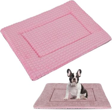 Лежанка для собак, миється, м'яка подушка для собак, двостороння тепла лежанка для маленьких, середніх та великих собак XZ016 (Рожева, L 100 x B 80 x H 4 см)