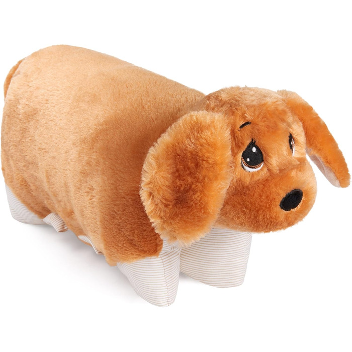 М'яка іграшка-подушка BRUBAKER, собака - 2 в 1 плюшевий звір та подушка - 40 x 30 см, коричнева