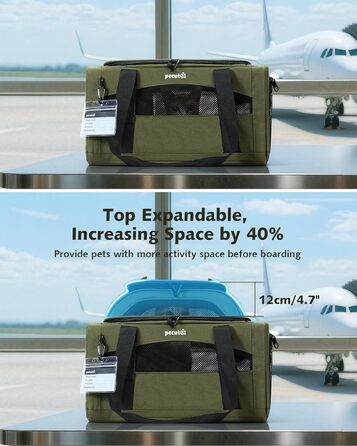 Транспортна сумка для котів Pecute: легка, складана, для подорожей, зелена